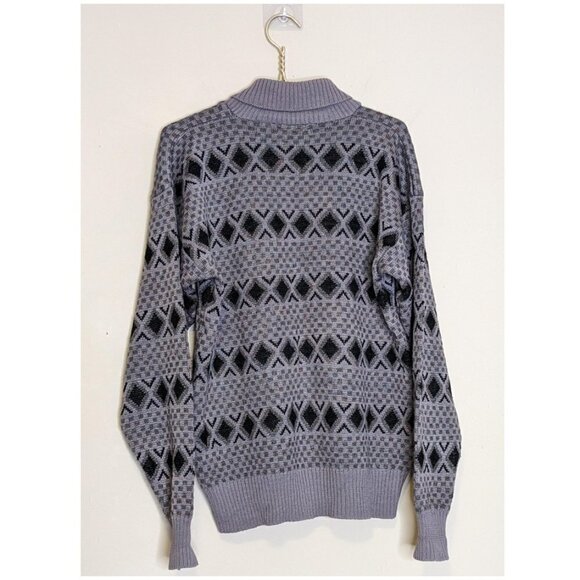 Vintage collared geometric sweater - Picture 2 of 4